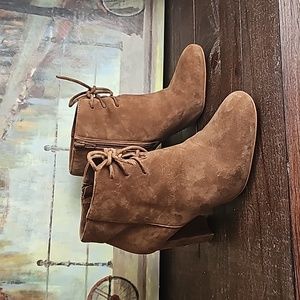 Ann Taylor Ophelia Suede Lace Up Bootie